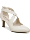 Lifestride Belle Womens Faux Leather Strappy Heels In White