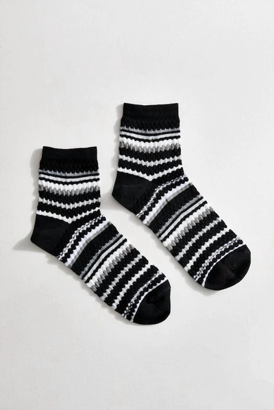 Missoni Short Socks In Black/ Beige Multi
