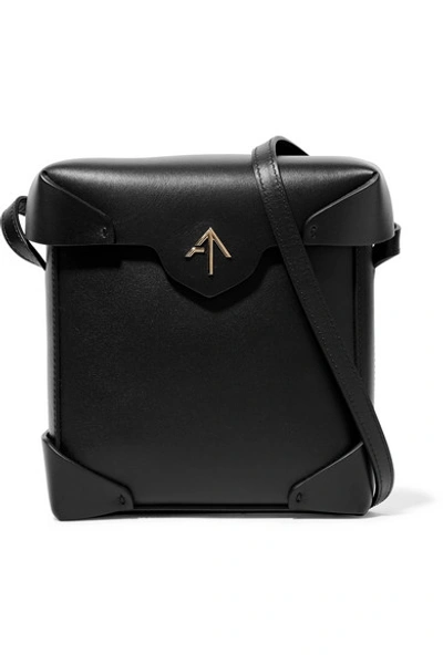 Manu Atelier Black Pristine Leather Cross Body Bag