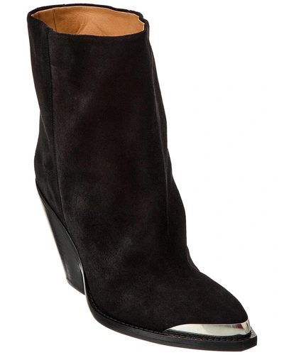 Isabel Marant Ladel Suede Bootie In Black