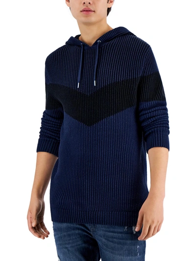 Inc Mens Hooded Stripes Hooded Sweater In Multi