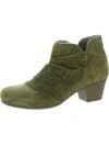 Array Blair Womens Suede Block Heel Ankle Boots In Green