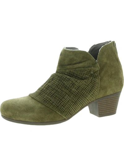 Array Blair Womens Suede Block Heel Ankle Boots In Green