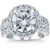 Pompeii3 Certified 6.60ct Diamond Halo Engagement Ring Lab Grown In 14k White Gold In Multi