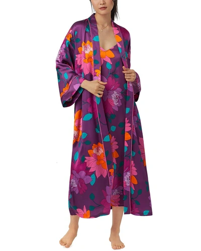 Bedhead Pajamas X Trina Turk Evening Bloom Silk Robe In Multi