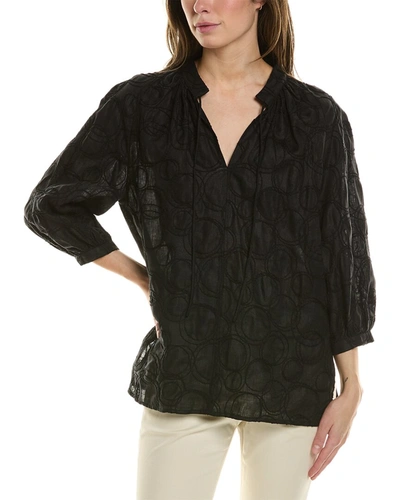 Piazza Sempione Linen-blend Shirt In Black