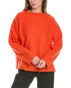 Eileen Fisher Funnel Neck Wool Sweater In Orange