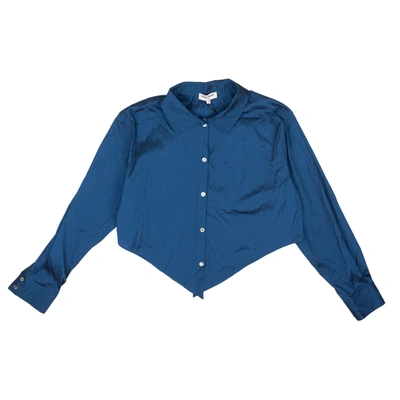 OPENING CEREMONY NAVY BLUE STRETCHY BABY POINTED BLOUSE