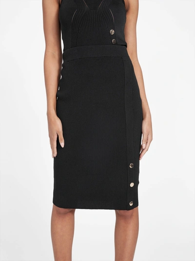 Guess Factory Mina Ribbed Skirt In Black