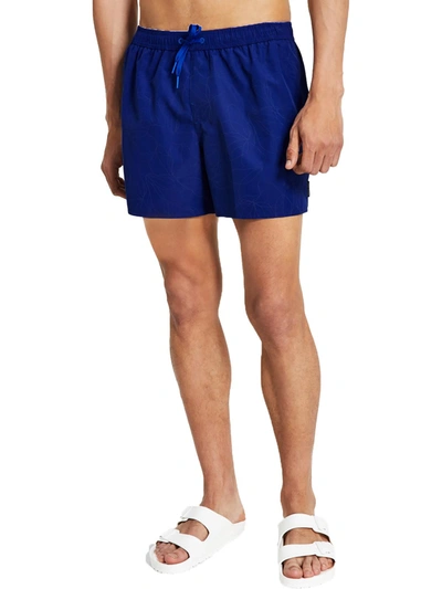 Ax Armani Exchange Mens Drawstring Pull On Swim Trunks In Blue