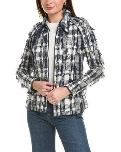 St John Wool-blend Shirt Jacket In Multi