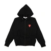 Comme Des Garçons Play Zipped Hoodie With Double Heart Patch In Multi