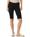 Hudson Amelia Cutoff Denim Bermuda Shorts In Black In Black