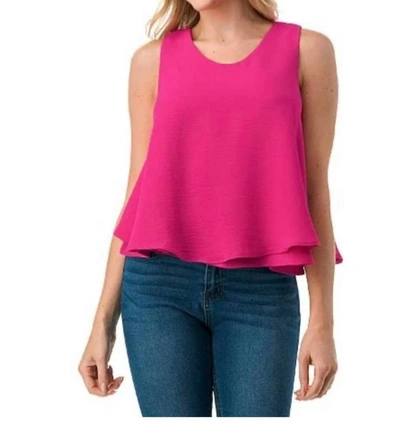 Ariella Double Layer Flowy Tank In Pink