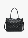 JEN & CO. TESSA QUILTED TOTE IN BLACK