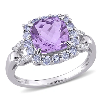 Mimi & Max 2 1/3ct Tgw Amethyst Tanzanite And Diamond Accents Ring In Sterling Silver In Purple