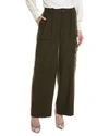 VINCE FLANNEL WIDE LEG RAVER WOOL-BLEND PANT