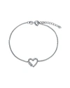 RACHEL GLAUBER RHODIUM PLATED CZ BRACELET