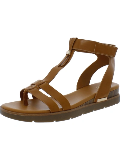 Franco Sarto Dosha Womens Faux Leather Ankle Gladiator Sandals In Multi