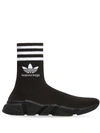 Adidas X Balenciaga Speed Lt Sneakers In Black