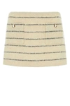 Miu Miu Embroidered Bouclã© Mini Skirt In Stripped