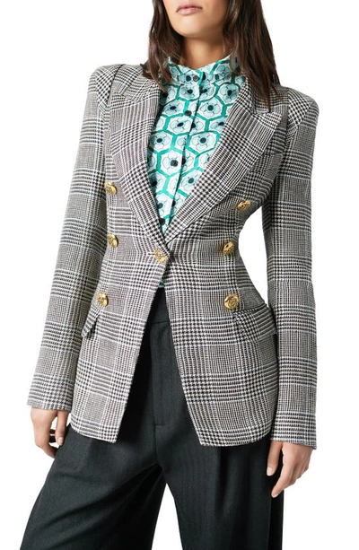 Smythe Not A Db Glen Check Linen Pagoda Blazer In Classic Glen Check