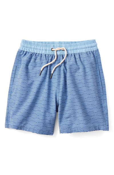 Fair Harbor Kids' Little Boy's & Boy's Bayberry Recycled Swim Shorts In Blue Waves