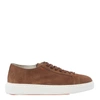 Santoni Low-top Sneakers 21571 Suede In Brown