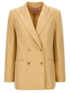 Twinset Twin Set Double Breasted Blazer In Beige