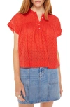MOTHER THE POP YOUR TOP COTTON EYELET TOP
