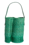 Sacai Interwoven Bucket Bag In Green