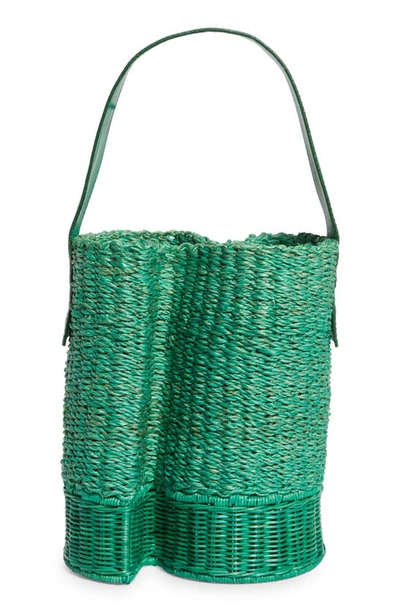 SACAI SMALL S-BASKET WOVEN RAFFIA