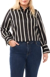 VINCE CAMUTO VINCE CAMUTO STRIPE CHARMEUSE BUTTON-UP SHIRT