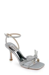 Badgley Mischka Collection Effie Ankle Strap Sandal In Silver Textile