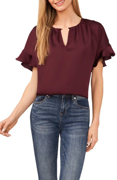 CECE CECE FLUTTER SLEEVE TOP
