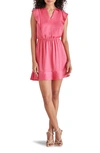 STEVE MADDEN VERONA PLEATED CAP SLEEVE MINIDRESS