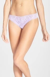 Hanky Panky Stretch Lace Traditional-rise Thong In Wisteria Purple