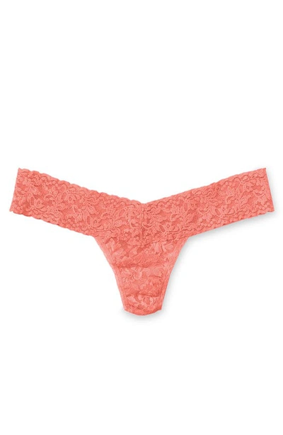 Hanky Panky Signature Lace Low-rise Thong In Snapdragon Peach