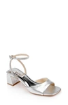 Badgley Mischka Infinity Ankle Strap Sandal In Silver
