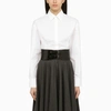 Alaïa Belted Cotton-poplin Shirt In White