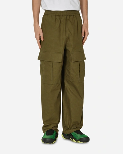 Acne Studios Straight Cotton Cargo Trousers In Green