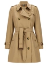 Burberry Cotton Gabardine Trench Coat In Beige