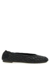 Burberry Quilted Leather Sadler Ballet Flats In Black