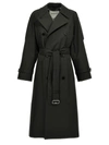 Burberry Detachable-collar Trench Coat In Black