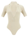 Jacquemus Button-up Short-sleeved Knitted Top In Beige