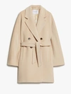 Max Mara Oversized Wool And Cashmere Coat With Lapel Collar And Kimono Sleeves In Beige