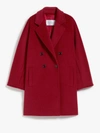 Max Mara Short 101801 Icon Coat In Wool And Cashmere In Rosso