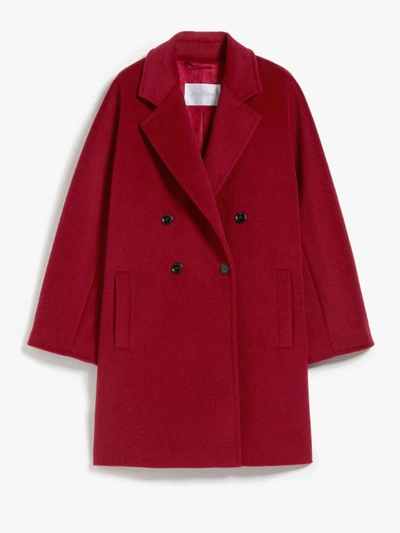 Max Mara Short 101801 Icon Coat In Wool And Cashmere In Rosso