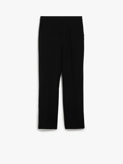 Max Mara Ankle-length Trousers In Wool Crepe In Nero