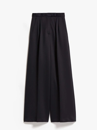 Max Mara Scuba Jersey Flare Trousers In Nero